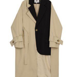 A button-down blazer with lace